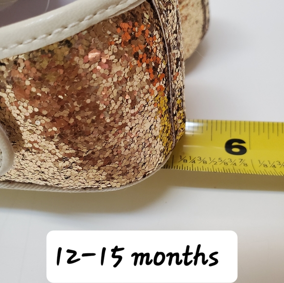 GOLD BABY TODDLER SPARKLY HOLIDAY SHOES - Picture 7 of 8